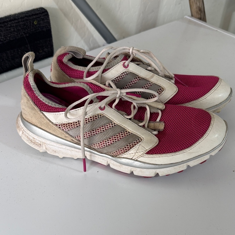 Adidas Women's Red and Tan Climacool Sneakers